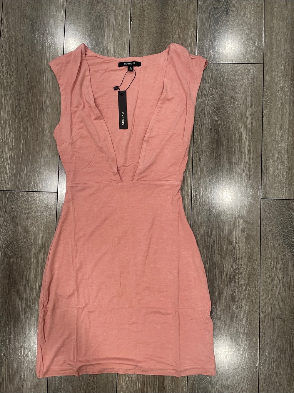 Evanell Pink Deep V-Neck Mini Dress
